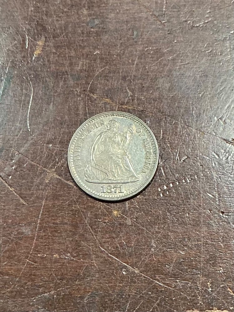 1871 SEATED HALF DIME GREAT COLOR