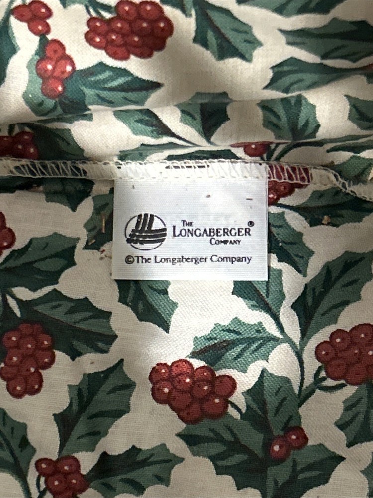 Longaberger Christmas Cranberry Basket 1995, Protector, Liner