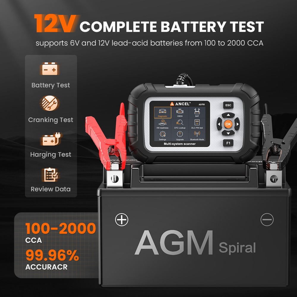 ANCEL AD710 Auto Scanner Check Engine Light Reader with EPB Reset For Jeep