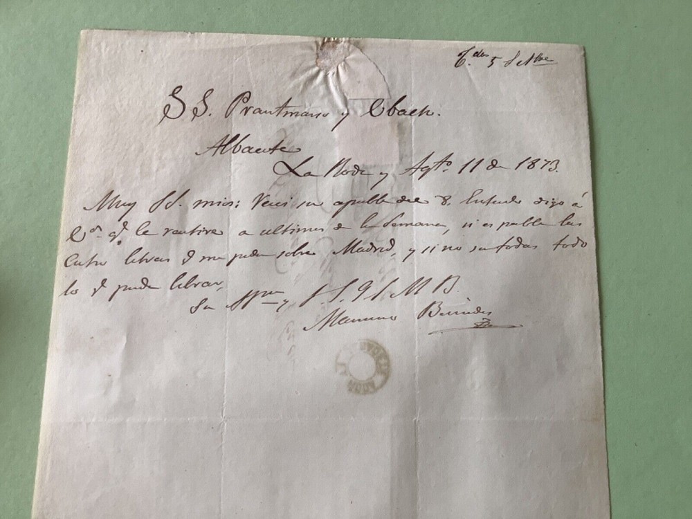 Spain 1873 entire letter cover Ref A1769