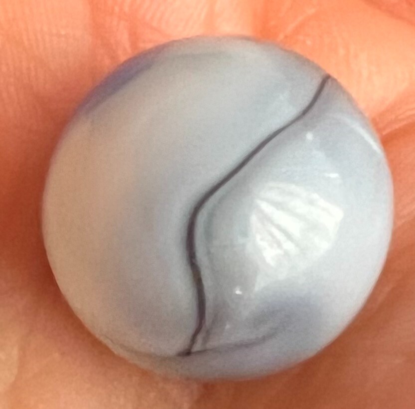Vitro Agate Conqueror Patch Blue Horsehair Marble .63"