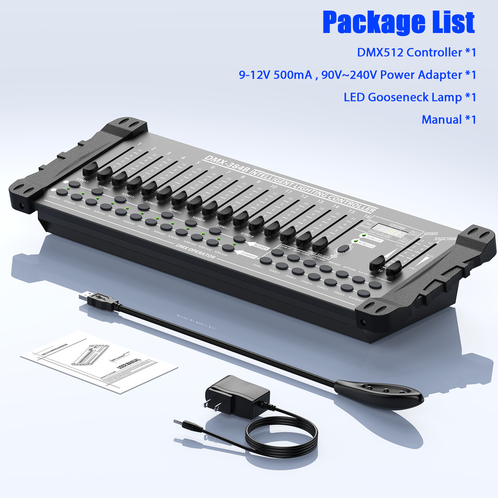 DMX 512 384 Channels Operator Console Controller For Stage Lighting DJ Party US