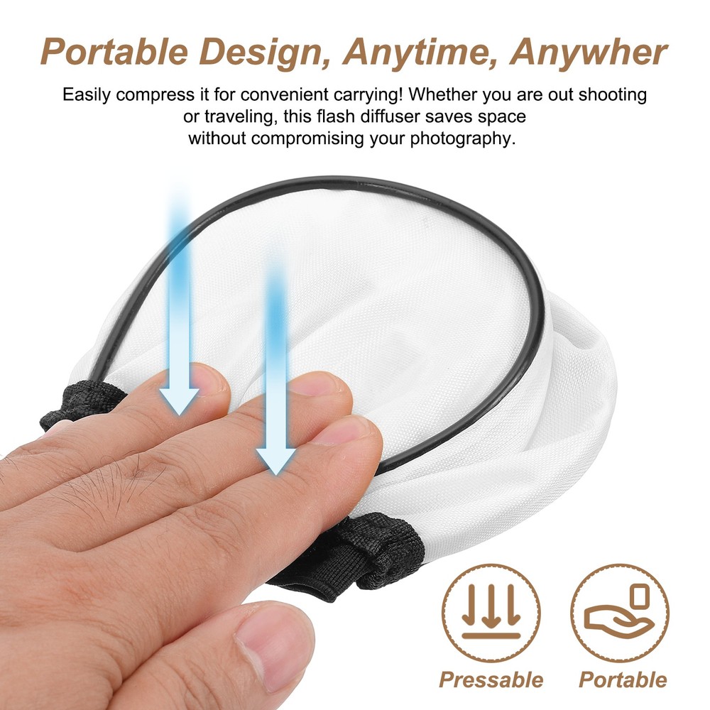2pcs 3.5" x 3.7" Soft Mini Flash Bounce Diffuser Cap, for Flashlight, White