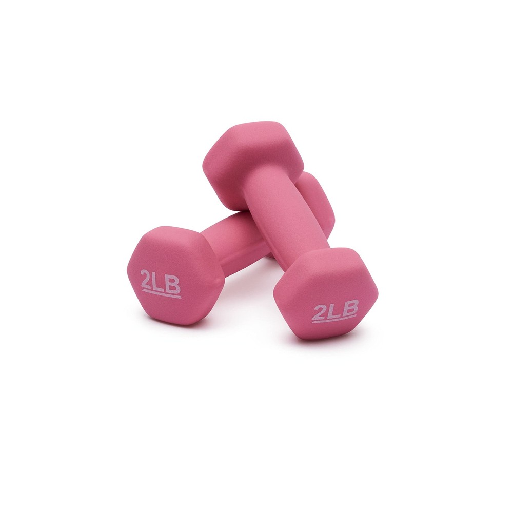 Amazon Basics Neoprene Dumbbell Hand Weights for Workout and 2 pound, Pink