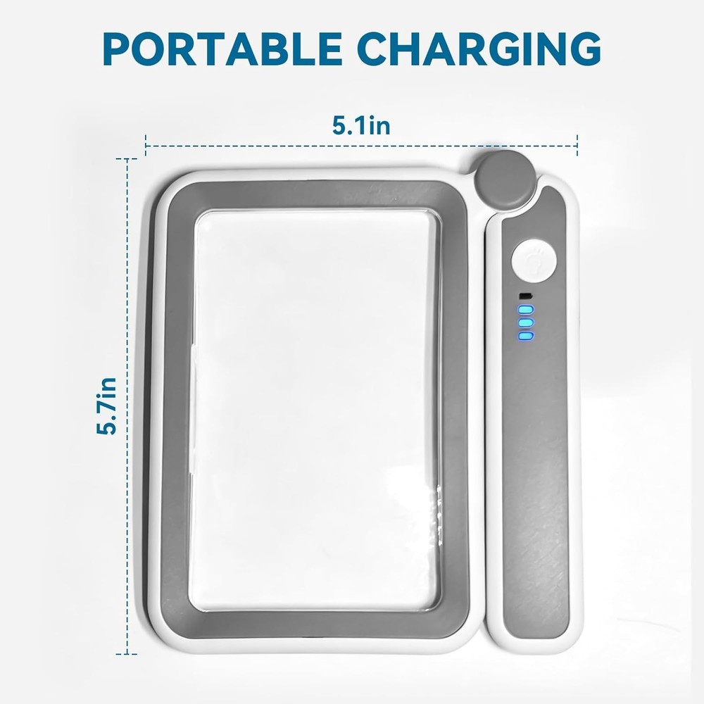 Rechargeable Magnifying Glass with Light, 5X Large Rectangular Page Magnifier