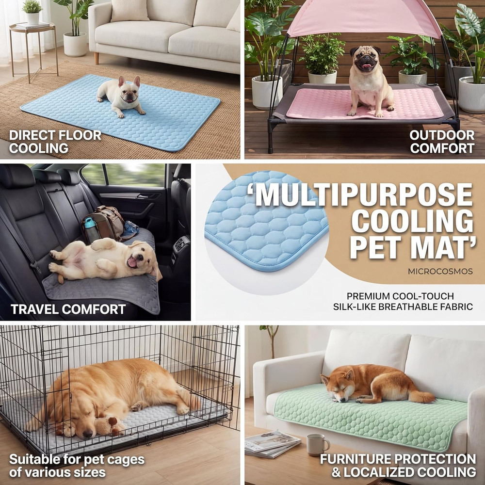 Summer Cooling Mat & Sleeping Pad- Water Absorption Top, Materials Safe, Easy Ca