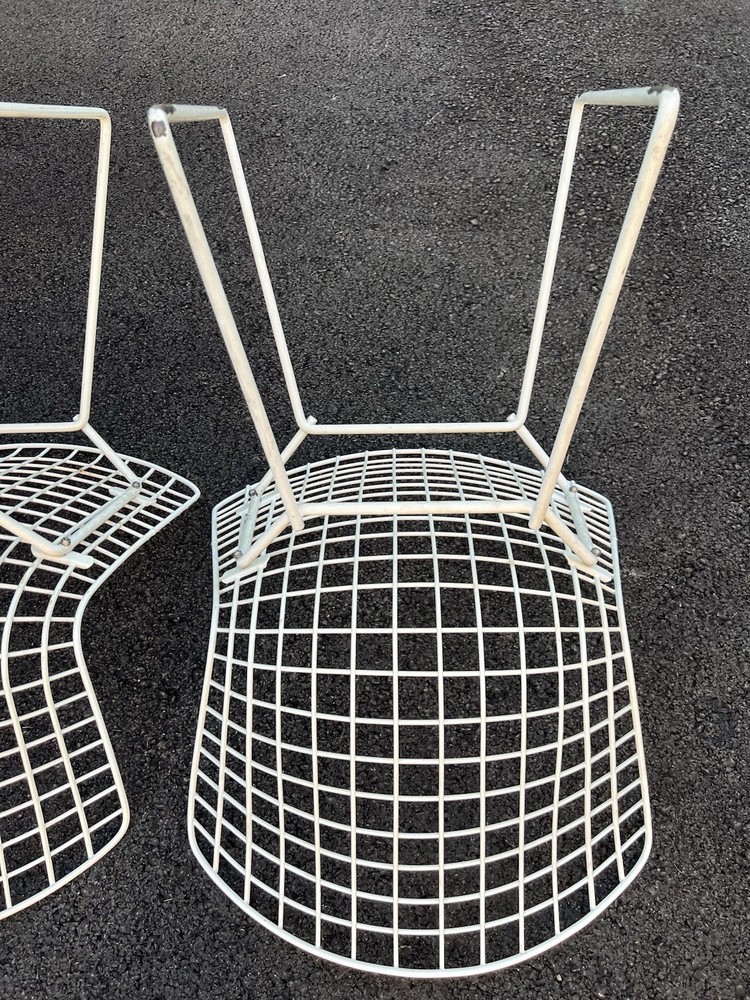 MCM Authentic Harry Bertoia KNOLL Rubberized White Wire side Chairs