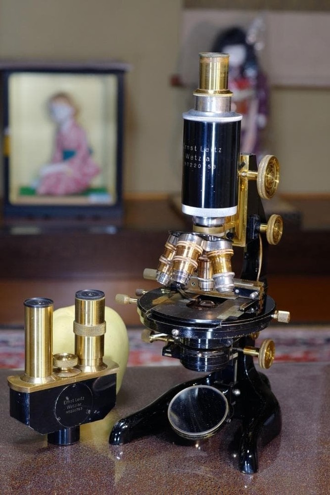 1923 Ernst Leitz AABM Research Microscope Binocular Monocular Apochromat Antique