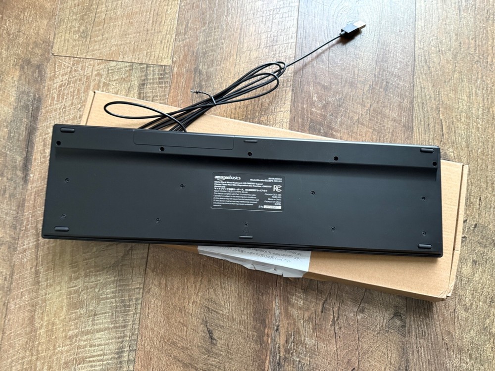 New Amazon Basics Wired Keyboard, Full-Sized, QWERTY Layout, Black MD005