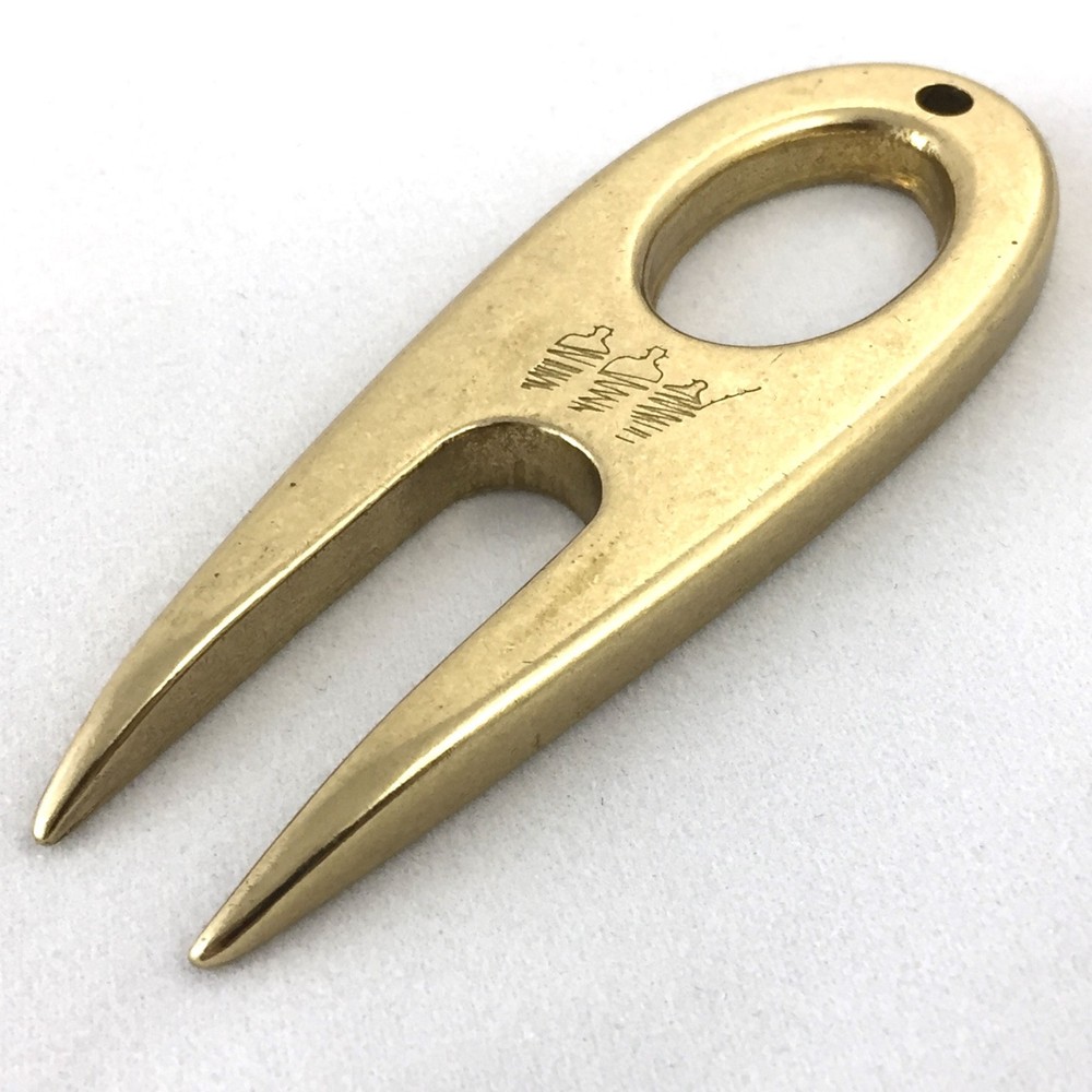 Mulholland Brothers logo Divot Repair Tool-Solid Brass