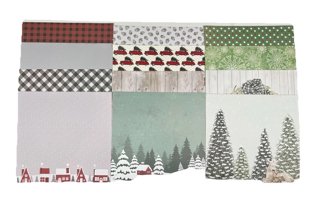 12 Sheets Christmas Patterned Scrapbook Paper 12'' × 12'' Premium Brands