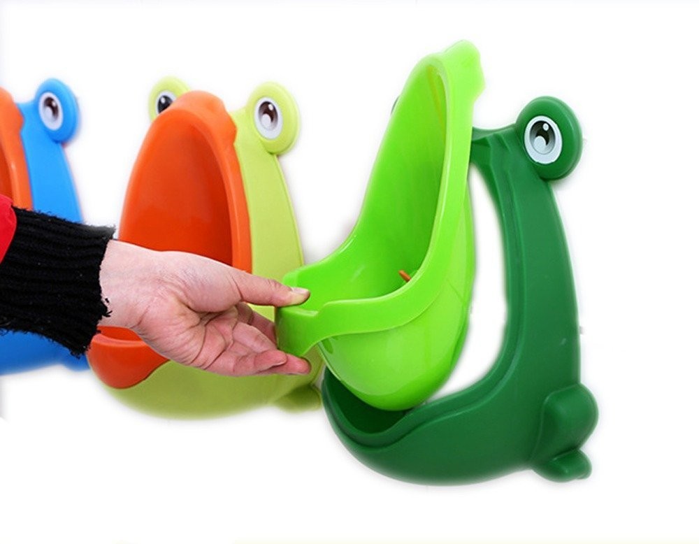 Funny Frog Potty Training Urinal for Boys - Suction Cup, Adjustable Height