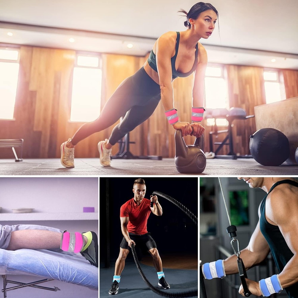 Adjustable Ankle Weights Pair 10LBS for Strength Training and Physical Therapy