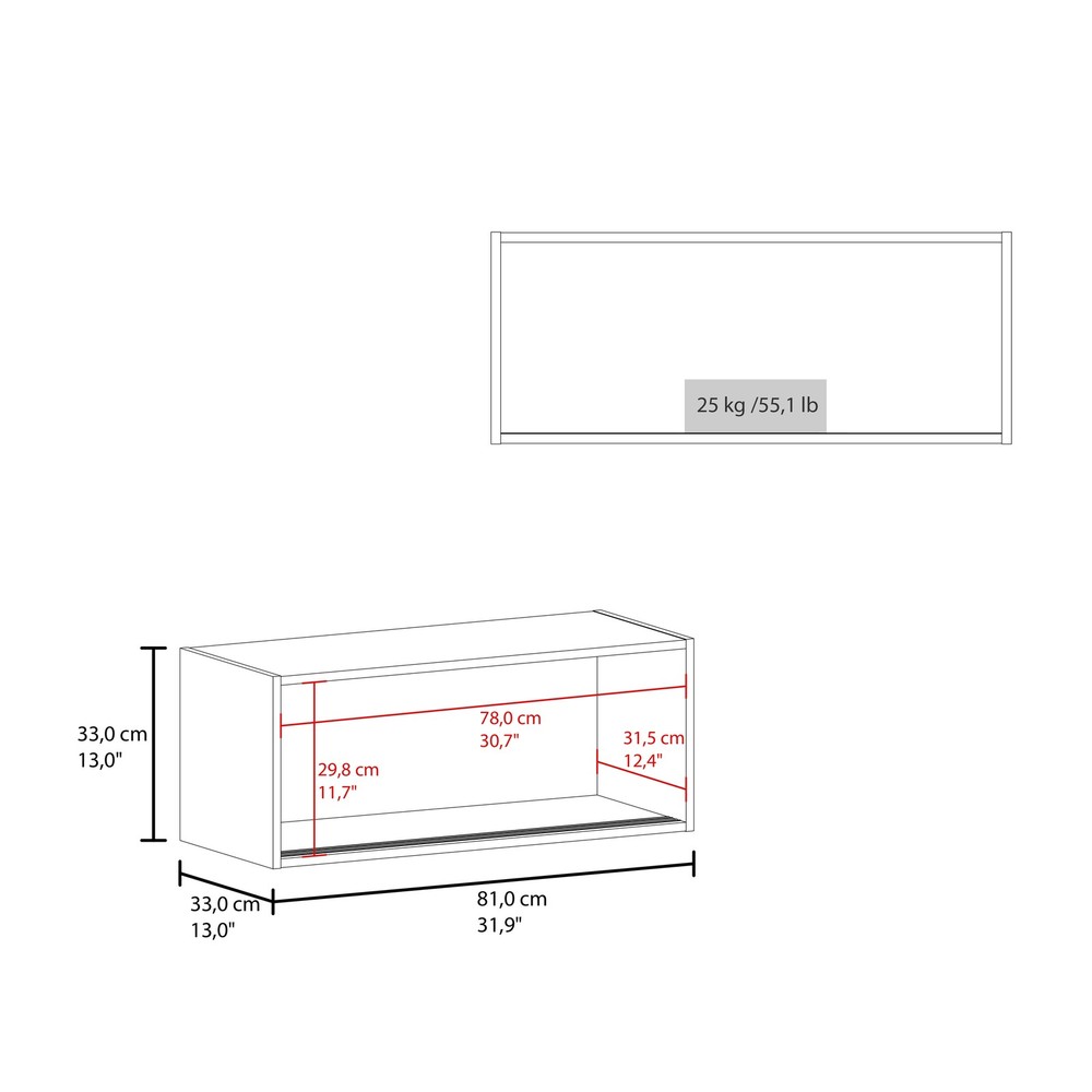 Wall-mounted multi-functional H wall cabinet - white, with two sliding doors