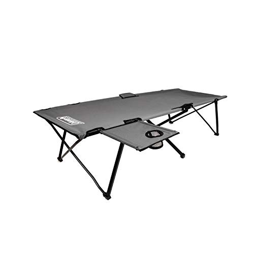 Pack-Away Big ‘n Tall Camping Cot with Removable Side Table, Extra Wide Cot