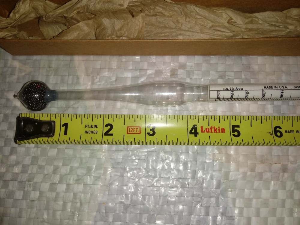 Vintage 1951 KIMBLE Precision Scientific Hydrometer Specific Gravity Lab Nice