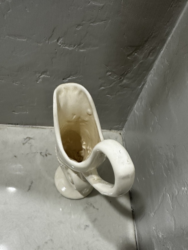 Vintage Hand Signed Vase White 10”