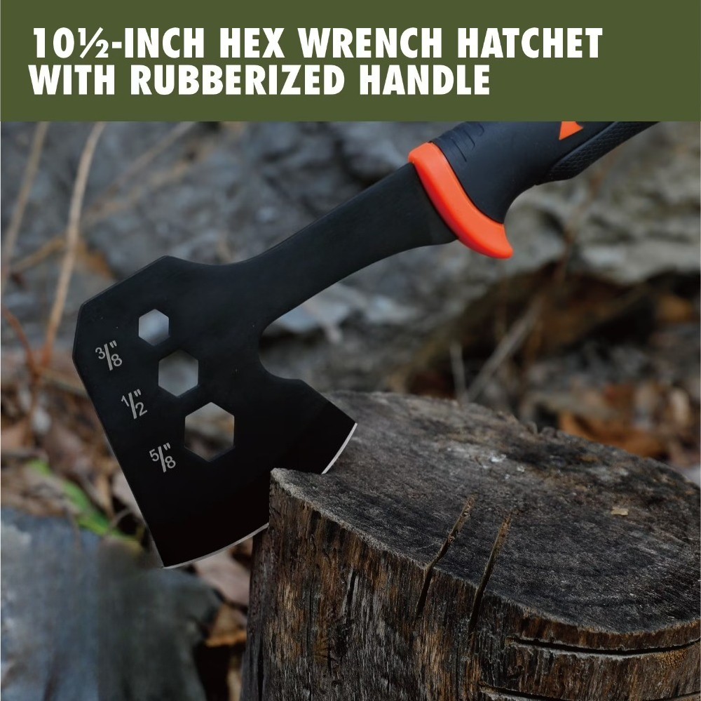 7-Piece Camping Multitool Set with Hammer, Axe, Flashlight