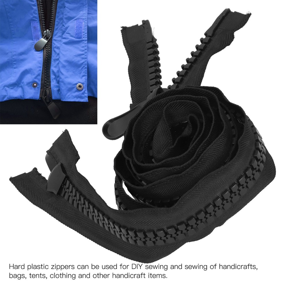 2 Pack Hard Plastic Polyester Zipper For DIY Sewing Tents Trending