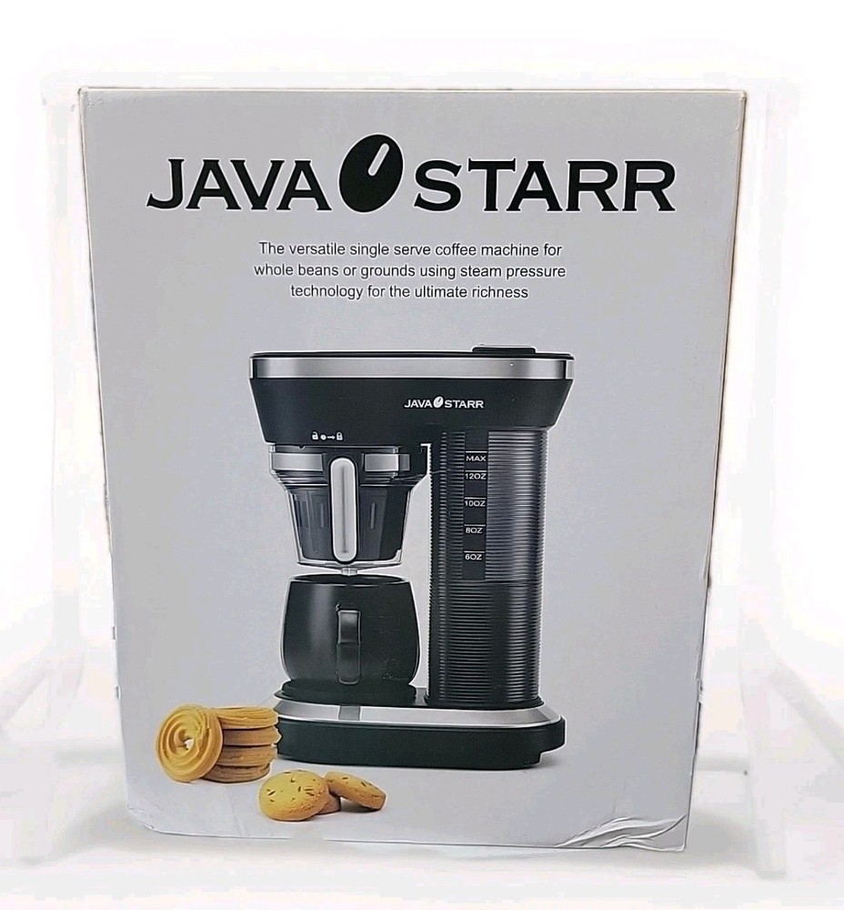 Java Starr Single Coffee Maker For Whole Beans or Grounds Using Steam Pressure