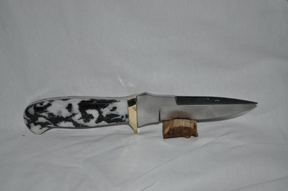 Unique Zebra rock (stone) handle with Steel blade
