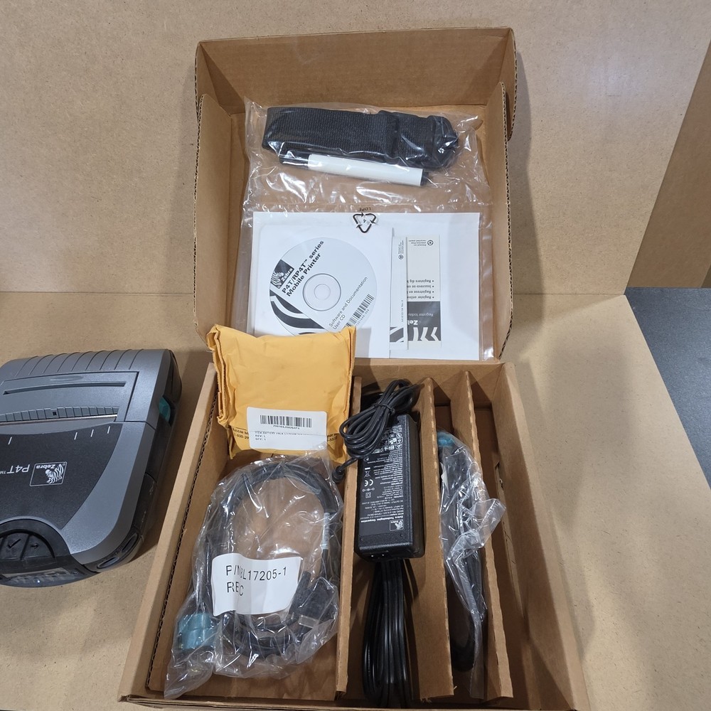 BRAND NEW- Zebra P4T Label Barcode Mobile Printer With accessories