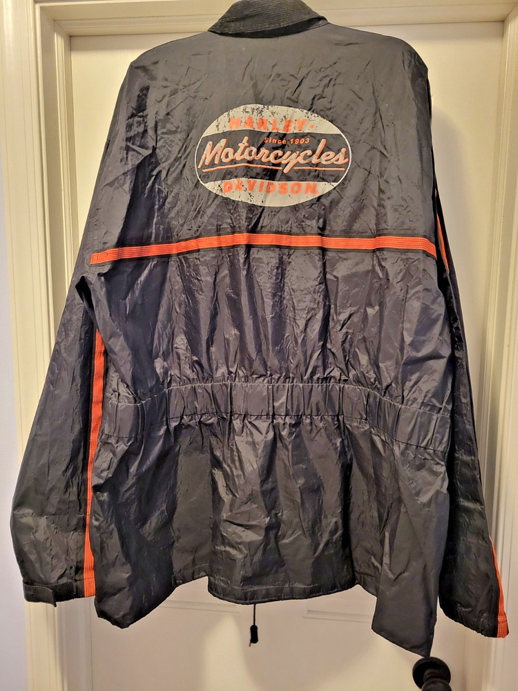 Genuine Harley-Davidson Rain Jacket XXL Oversized Reflective Distressed NICE