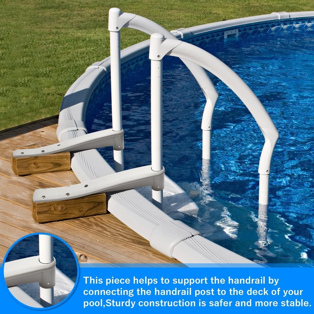 Sturdy 2-Pack Deck Support for BiltMor Above Ground Pool Steps - Pearl Gray