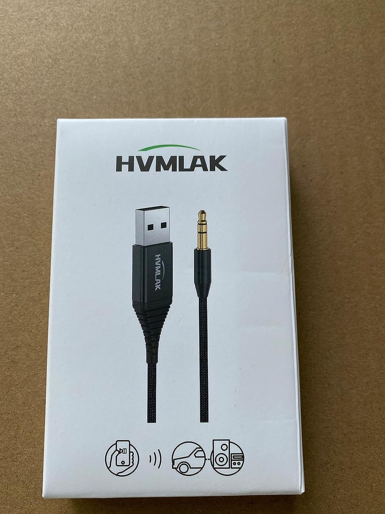 HVMLAK Bluetooth Aux Adapter for Car, USB Power 5.2 Receiver Small
