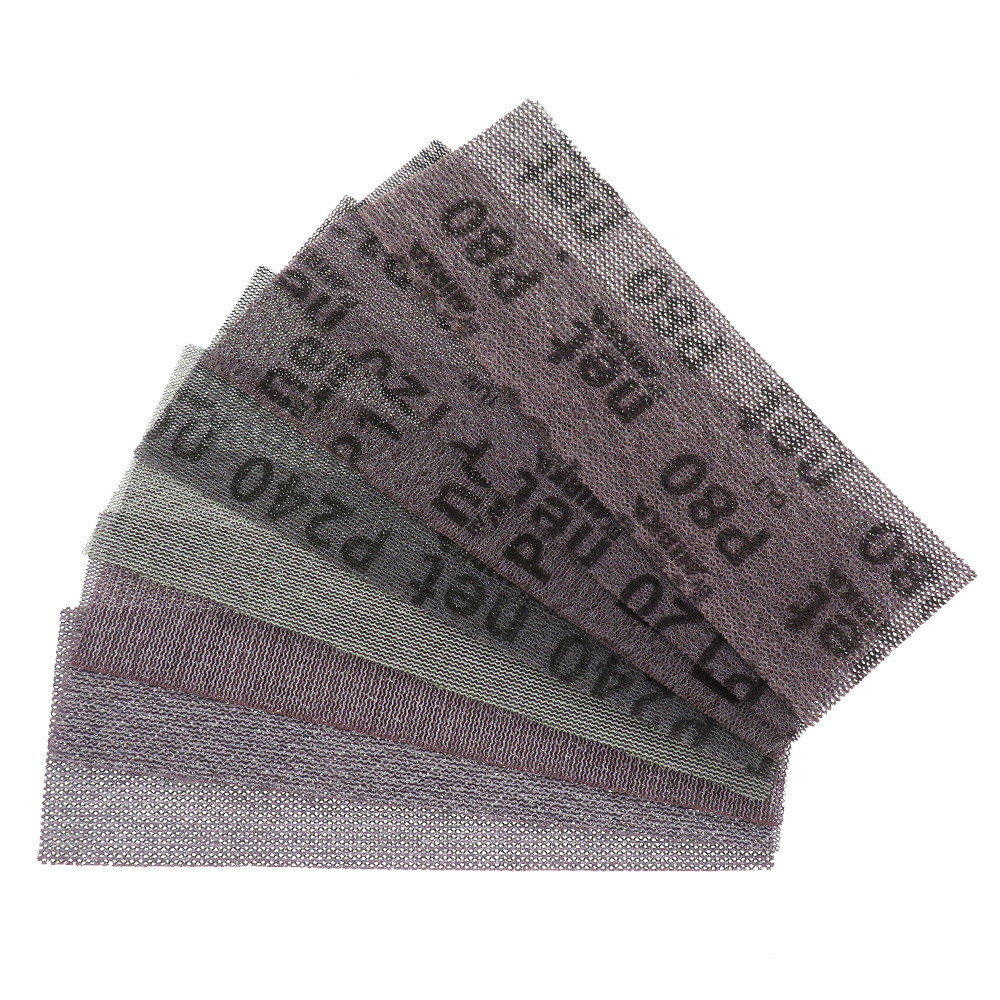 70*198mm Grid Sandpaper Hook & Loop Rectangles Mesh Drywall Sanding 80-320 Grit