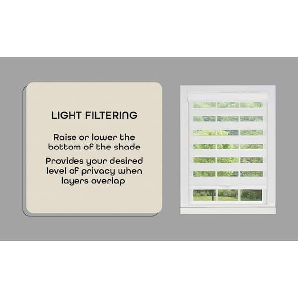 Achim Celestial White Cordless Light Filtering Double Layered Roller Shade
