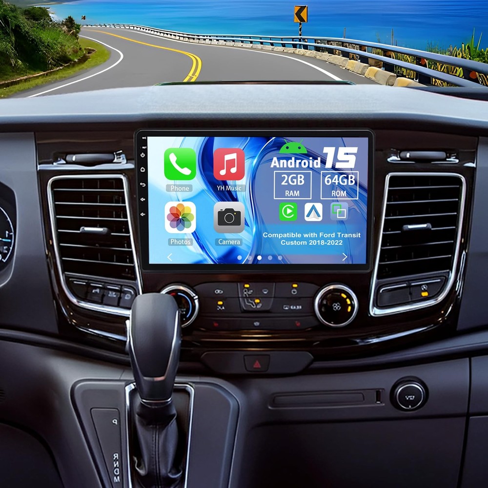 Double Din Car Stereo 2G+64G 10" Touchscreen Transit Custom Carplay Android Auto