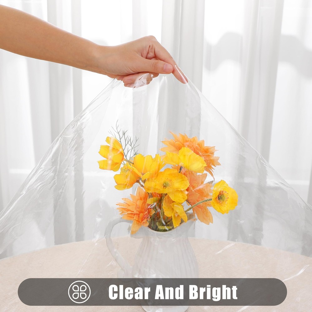 60x84Inch Clear Rectangular Table Cloth Waterproof Spill Proof Vinyl Table Cover