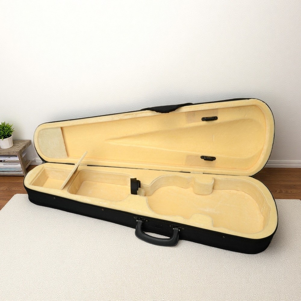 4/4 & 3/4 Violin Hardshell Case - Padded, Beige Interior, Black Exterior