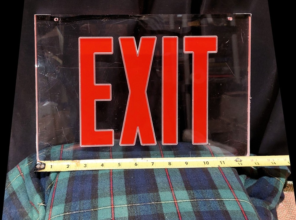 13" Red EXIT Sign - High Visibility Edge Lit Acrylic Replacement (no fixture)