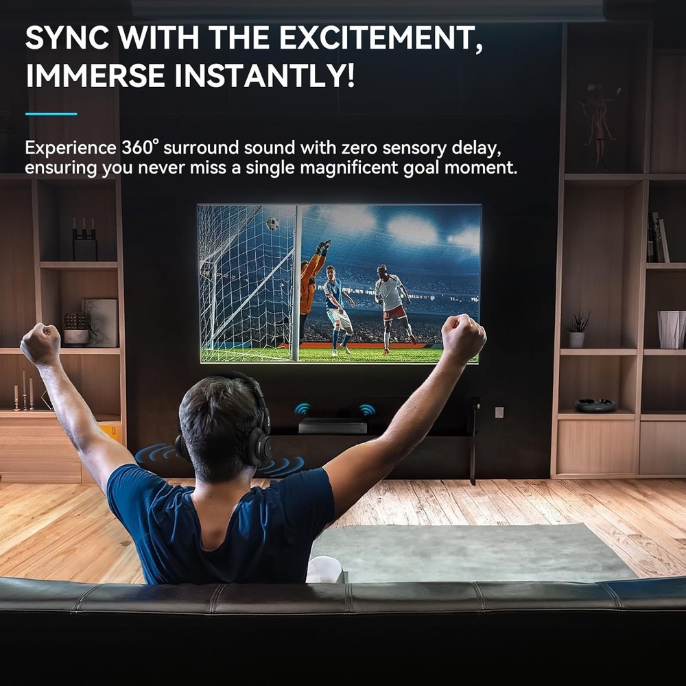 Mutbam M1 Bluetooth Wireless Headphones with Transmitter Charging Base