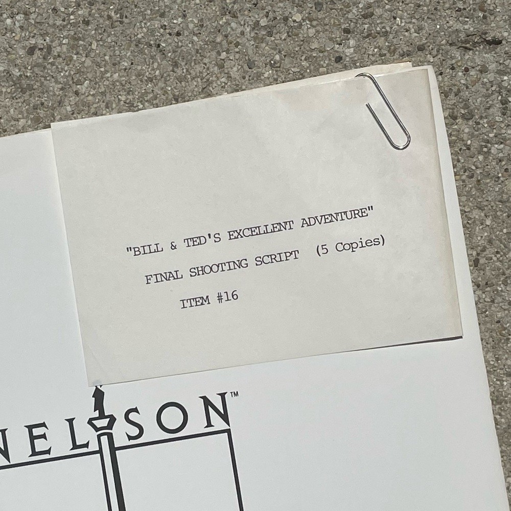 1987 Bill & Ted’s Excellent Adventure Movie Final Shooting Script & Continuity