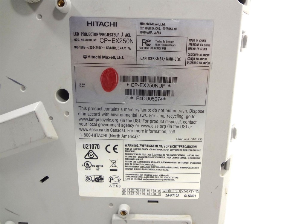 Hitachi CP-EX250N LCD Projector - HDMI - Lamp Runtime: 10 Hours