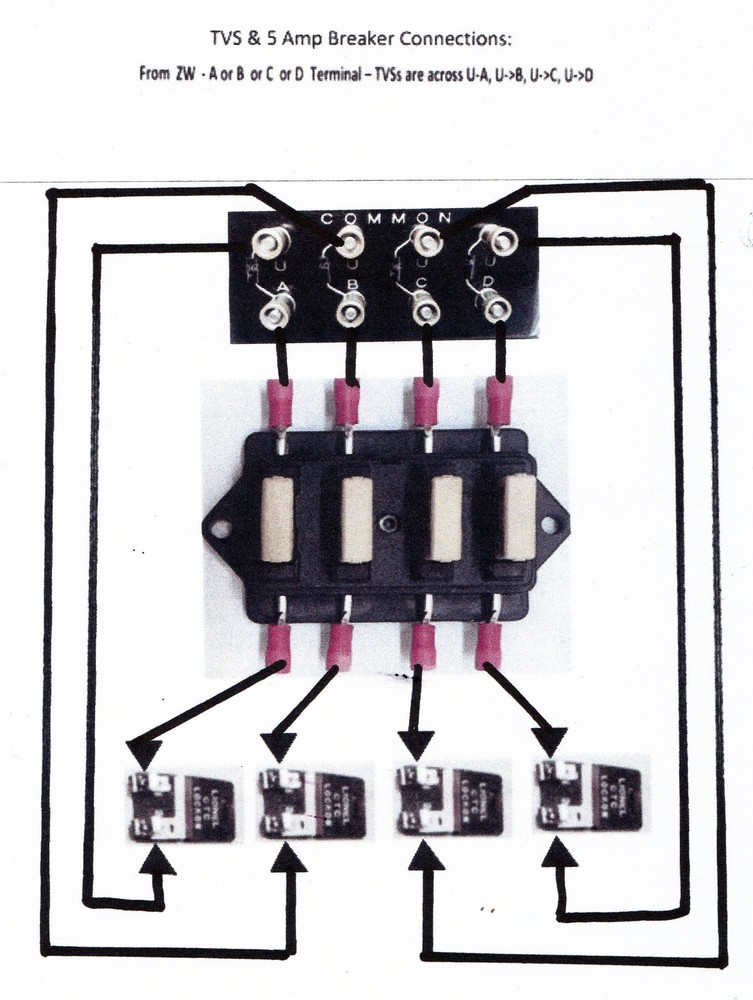 Lionel Post War Transformer Protection - BREAKER BLOCK & 5AMP Breakers & TVS -ZW
