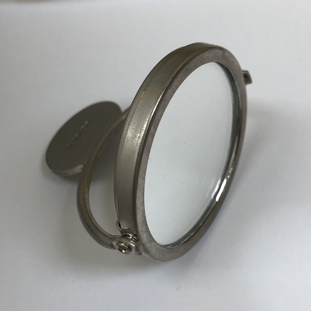 JUDITH LEIBER Silvertone Hand Mirror