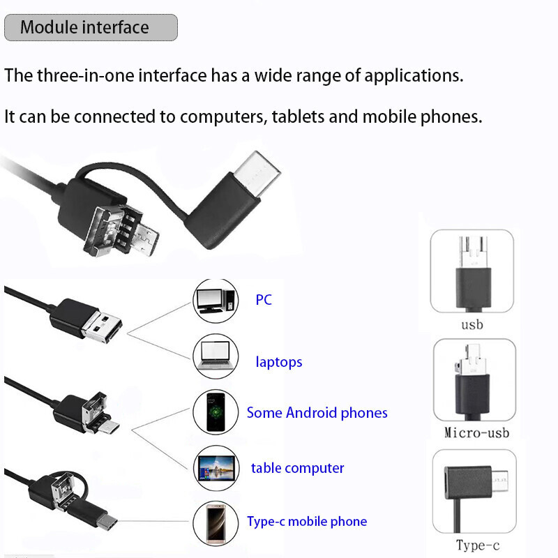 11MP Autofocus USB Endoscope Borescope Camera Module with 4LEDs for Android PC
