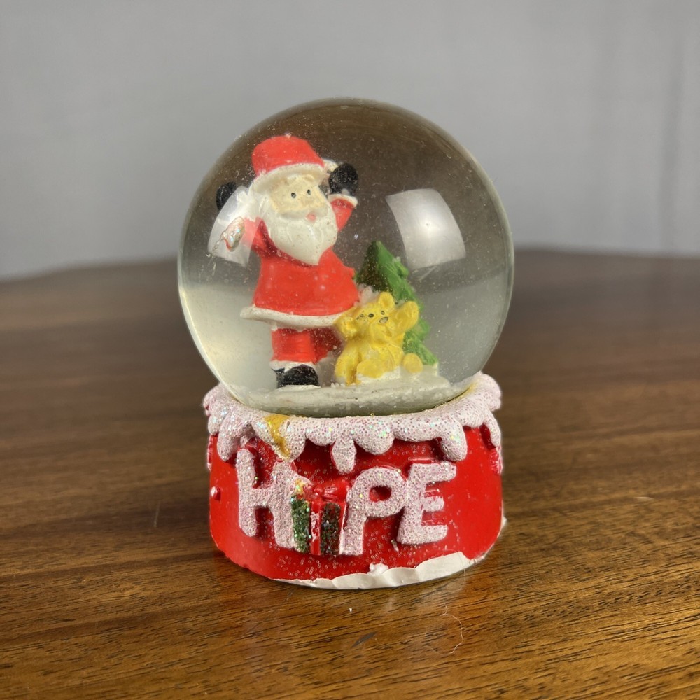Snow Globe Christmas Santa Hope 3.5”
