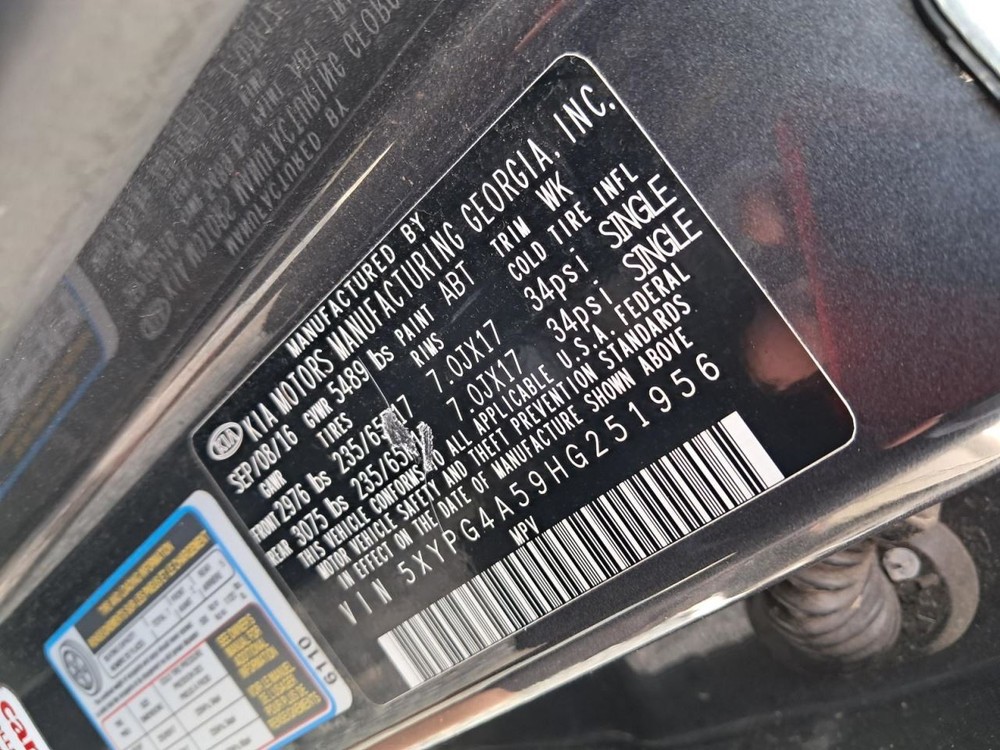 SORENTO 2017 Glove Box 4859333