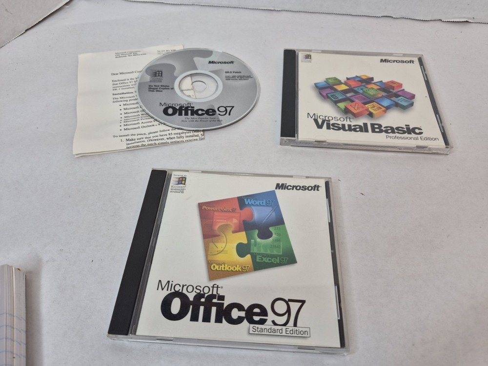 Lot of 3 Microsoft Software CDs Office 97 Visual Basic