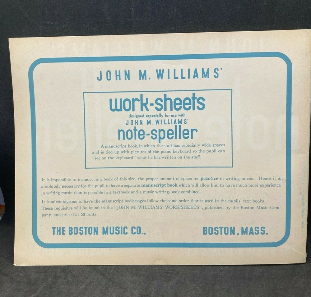 BOSTON MUSIC Note-Speller, Workbook for Piano #BM10954