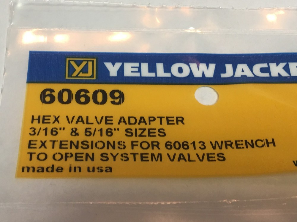Yellow Jacket Hex Key Valve Adapter for 3/16, 5/16" HEX #60609