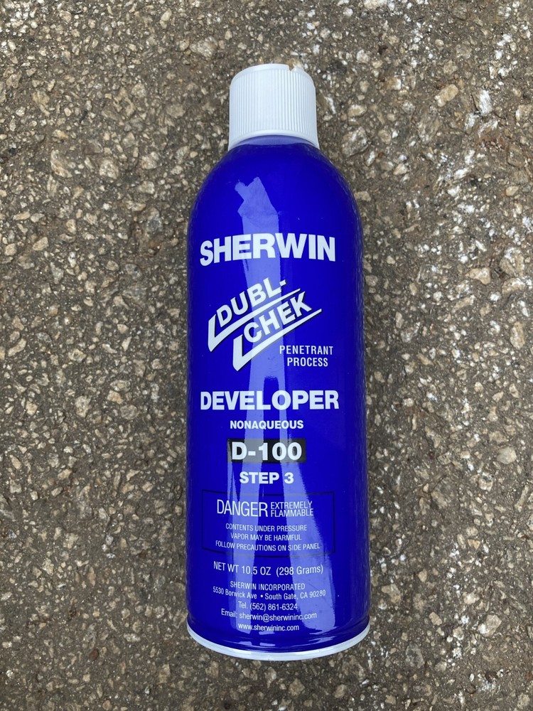 2 pcs. Sherwin Dubl-Chek Penetrant Process Developer - Nonaqueous D-100 Step 3