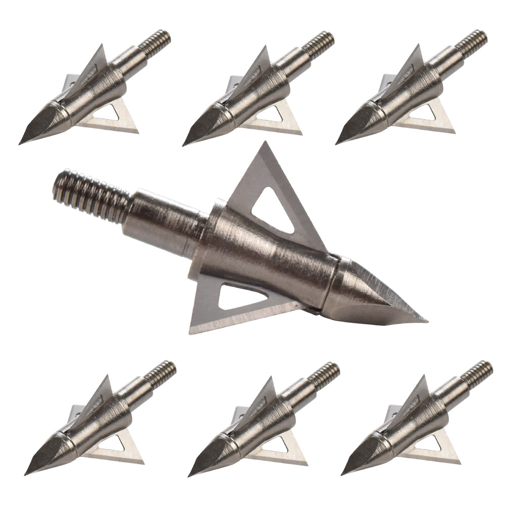 Archery Hunting 3-Blade 100 Grain Broadheads Screw Points for Various Bow 12Pack