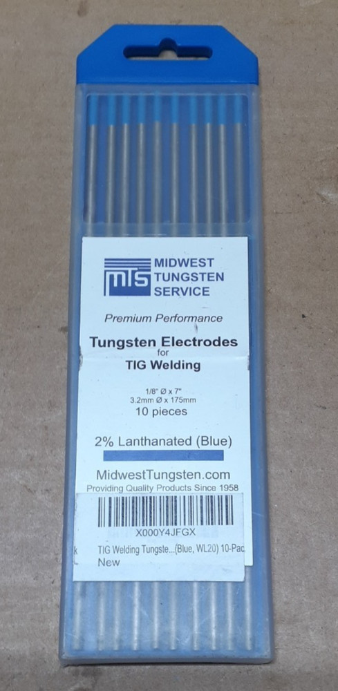 MIDWEST TUNGSTEN ELECTRODES 3.2, Blue, Pack of 10