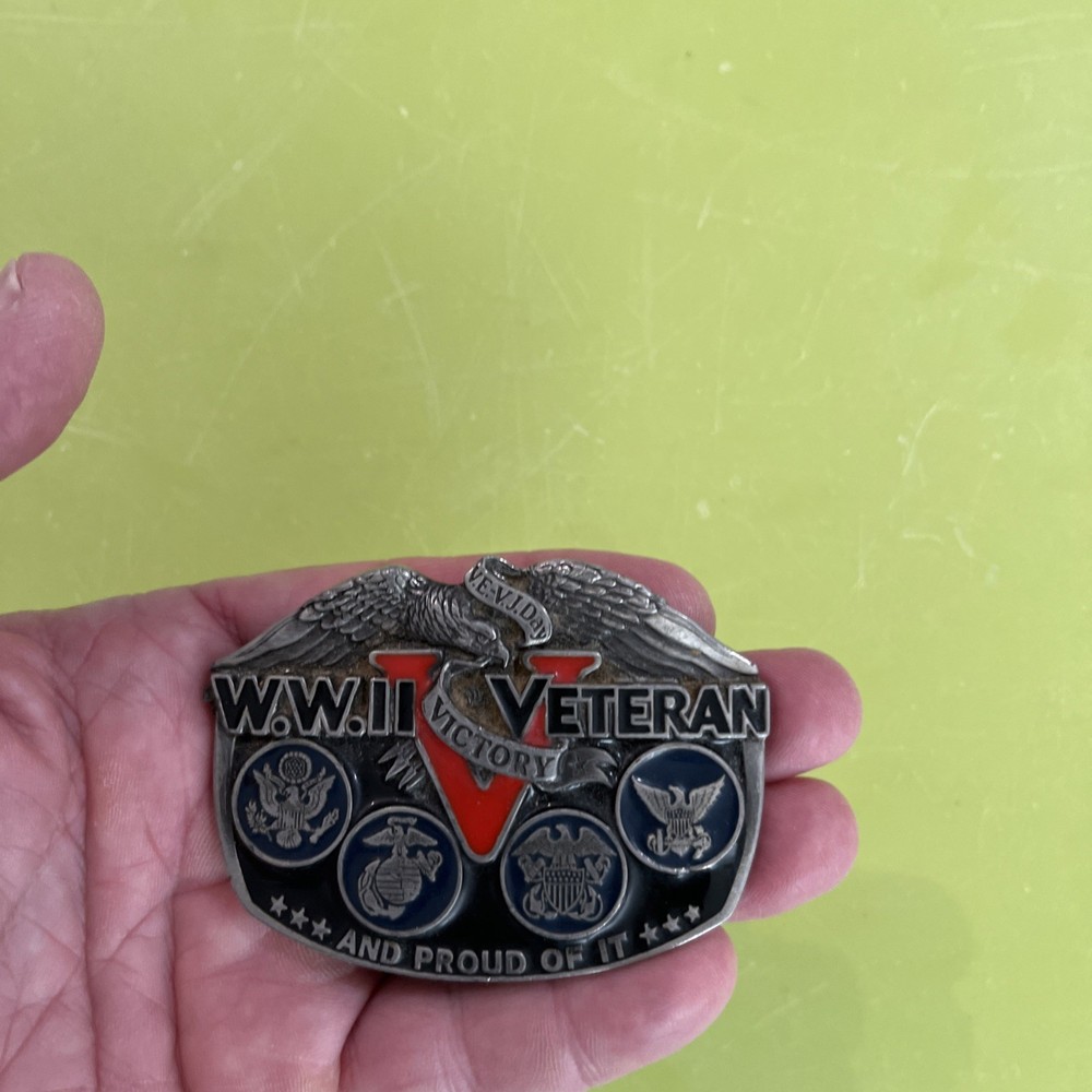 WWII Veterans Belt Buckle